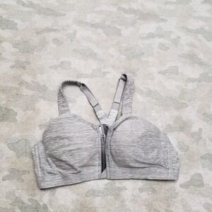 Knockout By Victoria's Secret Sport Bra Women's 36B Gray Front Zip